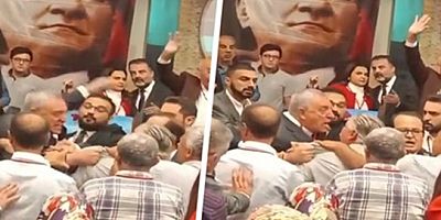 VİDEO- CHP'de olaylı kongre: Belediye başkanı ile il başkanı birbirine girdi